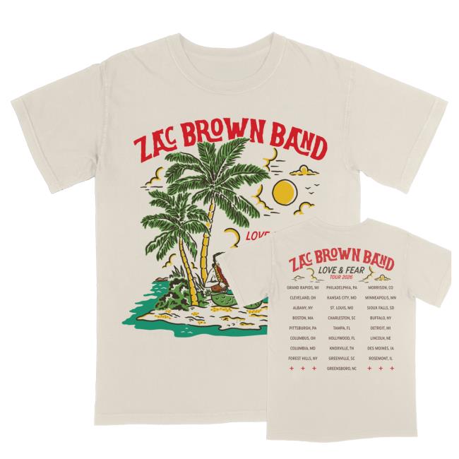 Zacbrown Band Merch Store Shop Mermaid Tour Cream Tee 5 Zacbrown Band Merch Store Shop Mermaid Tour Cream Tee