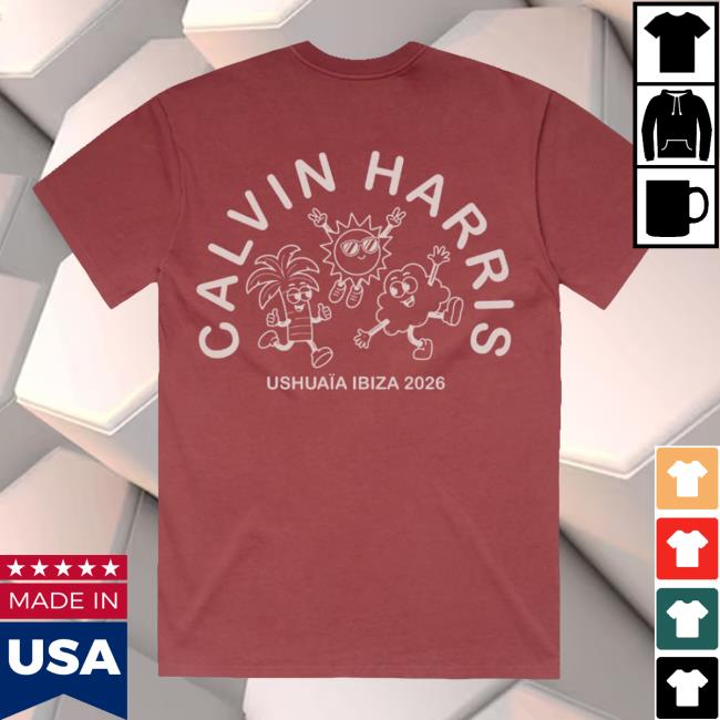 Calvin Harris Merch Shop Store Ushuaia Ibiza 2026 Red T-Shirt 4 Calvin Harris Merch Shop Store Ushuaia Ibiza 2026 Red T-Shirt