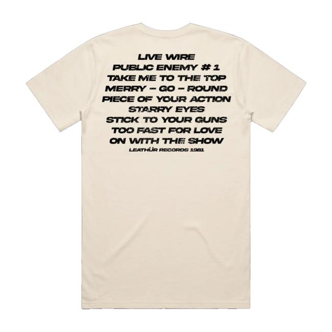 Motley Crue Merch Shop Too Fast For Love Tracklist Tee 4 Motley Crue Merch Shop Too Fast For Love Tracklist Tee