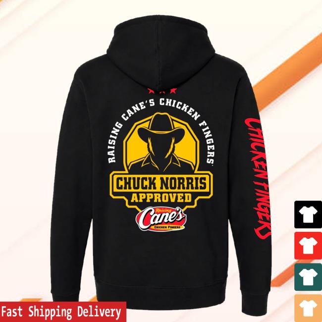 Raising Canes Gear Store Merch Chuck Norris X Raising Cane's Black Hooded Sweatshirt