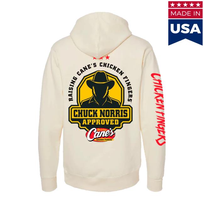 Raising Canes Gear Store Merch Chuck Norris X Raising Cane's Cream Hooded Sweatshirt
