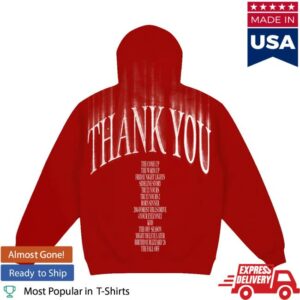 The Fall Off Tour Merch Store Red Thank You Zipup