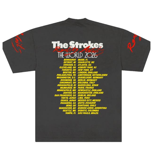 The Strokes Merch Shop Store Reality Awaits The World Tour Tee 3 The Strokes Merch Shop Store Reality Awaits The World Tour Tee