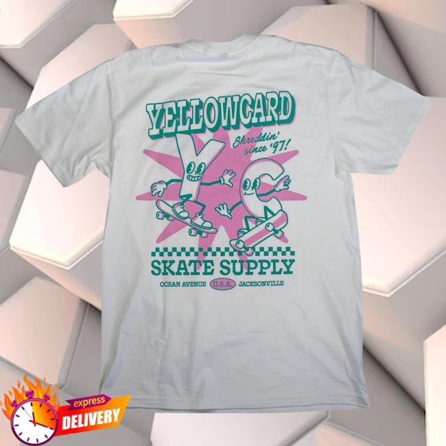 Yellow Card Band Merch Shop Buddies Skate White T-Shirts 3 Yellow Card Band Merch Shop Buddies Skate White T-Shirts