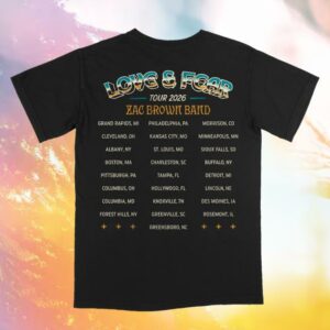 Zacbrown Band Merch Store Shop Classic Rock Tour Black Tee