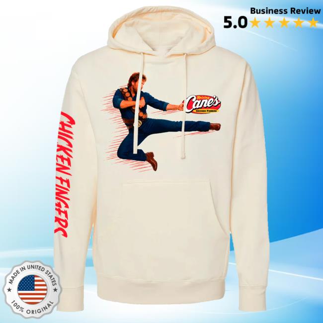 Raising Canes Gear Store Merch Chuck Norris X Raising Cane's Cream Hooded Sweatshirt