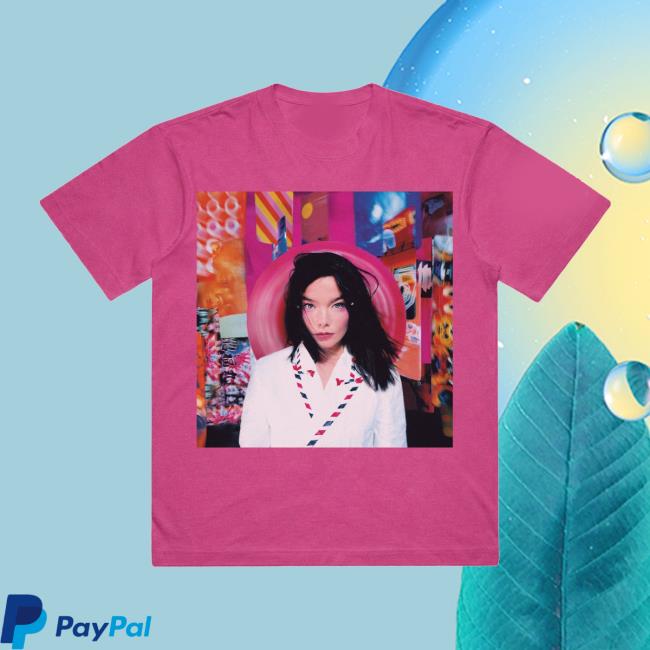 Bjork Merch Shop Post Album Cover T-Shirt Pink 5 Bjork Merch Shop Post Album Cover T-Shirt Pink