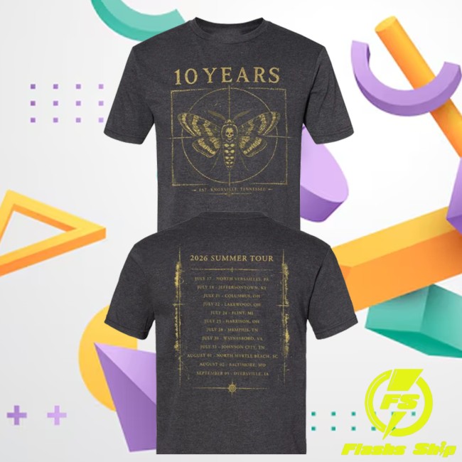 10 Years Merch Store Moth Tour Shirt 5 10 Years Merch Store Moth Tour Shirt