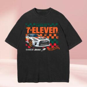 7Collection Merch Store 7-Eleven X Hot Wheels Checkered Flag Shirt Black