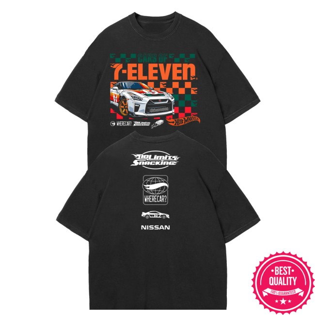 7Collection Merch Store 7-Eleven X Hot Wheels Checkered Flag Shirt Black 5 7Collection Merch Store 7-Eleven X Hot Wheels Checkered Flag Shirt Black