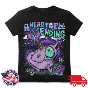 Aheartwellending Merch Store Unicorn Tshirt Black
