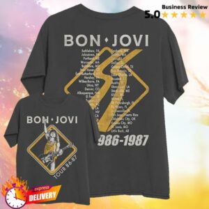 Bon Jovi Merch Store Slippery When Wet Tour 86-87 Pepper T-Shirt