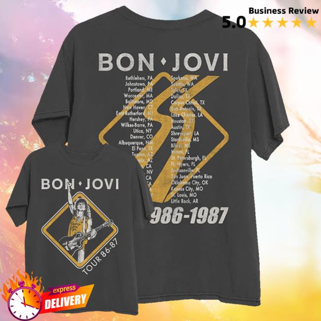 Bon Jovi Merch Store Slippery When Wet Tour 86-87 Pepper T-Shirt 3 Bon Jovi Merch Store Slippery When Wet Tour 86-87 Pepper T-Shirt