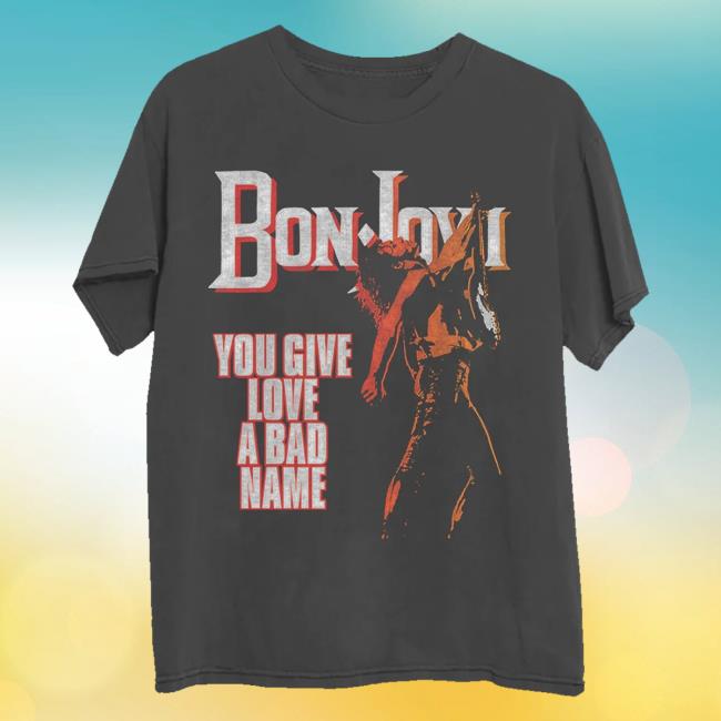 Bon Jovi Merch Store You Give Love A Bad Name '86 T-Shirt 3 Bon Jovi Merch Store You Give Love A Bad Name '86 T-Shirt