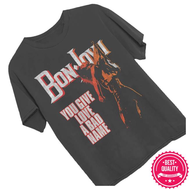 Bon Jovi Merch Store You Give Love A Bad Name '86 T-Shirt 4 Bon Jovi Merch Store You Give Love A Bad Name '86 T-Shirt