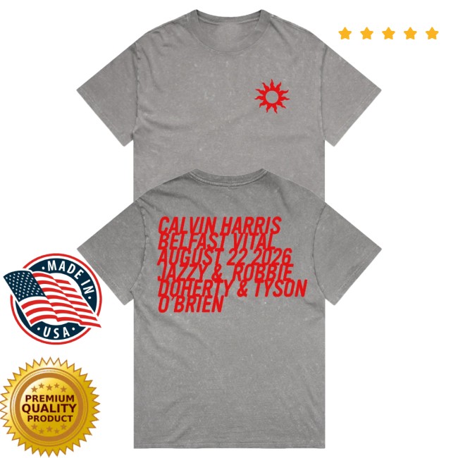 Calvin Harris Store Merch Belfast Vital Stone Grey Sun Flame Shirt 5 Calvin Harris Store Merch Belfast Vital Stone Grey Sun Flame Shirt