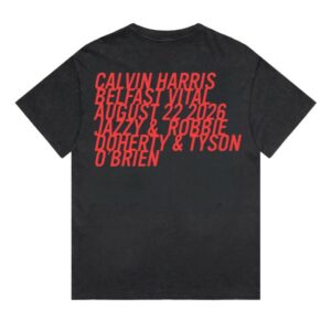 Calvin Harris Store Merch Belfast Vital Stone Wash Black Sun Flame Shirt