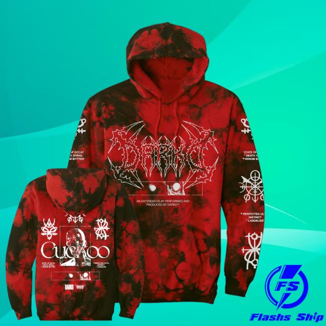 Darko Band Merch Store Red Tie Dye Hooded Sweatshirt 3 Darko Band Merch Store Red Tie Dye Hooded Sweatshirt