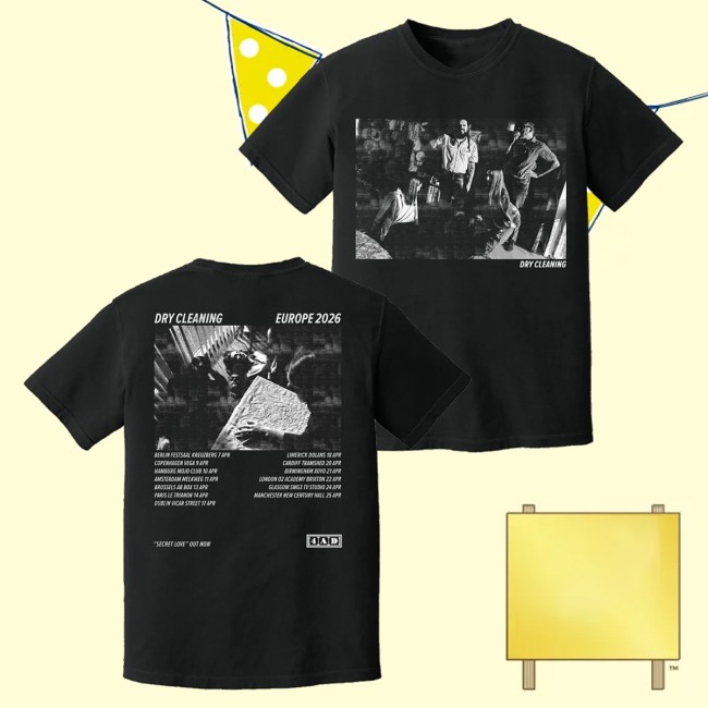 Dry Cleaning Merch Store Europe 2026 Tour Black T-Shirt 2 Dry Cleaning Merch Store Europe 2026 Tour Black T-Shirt