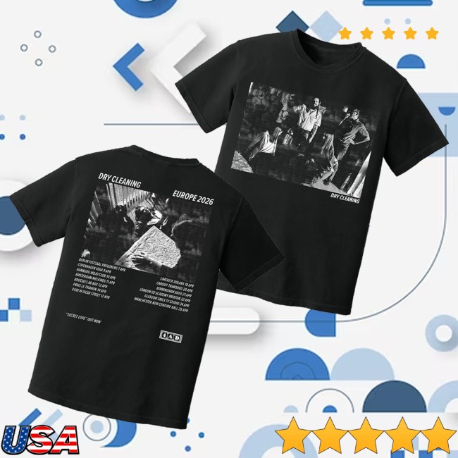 Dry Cleaning Merch Store Europe 2026 Tour Black T-Shirt 3 Dry Cleaning Merch Store Europe 2026 Tour Black T-Shirt