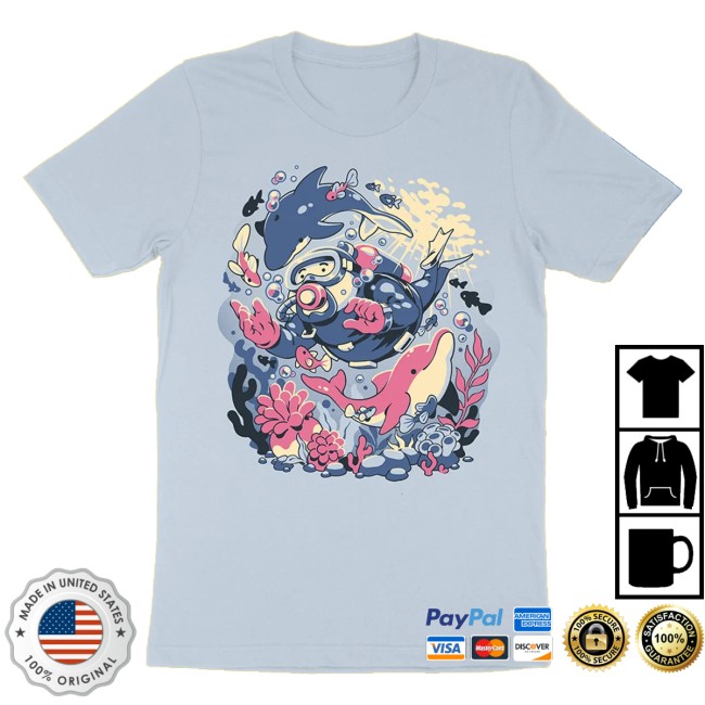 Fangamer Merch Store Dave The Diver Dolphins And Diver Shirt 2 Fangamer Merch Store Dave The Diver Dolphins And Diver Shirt