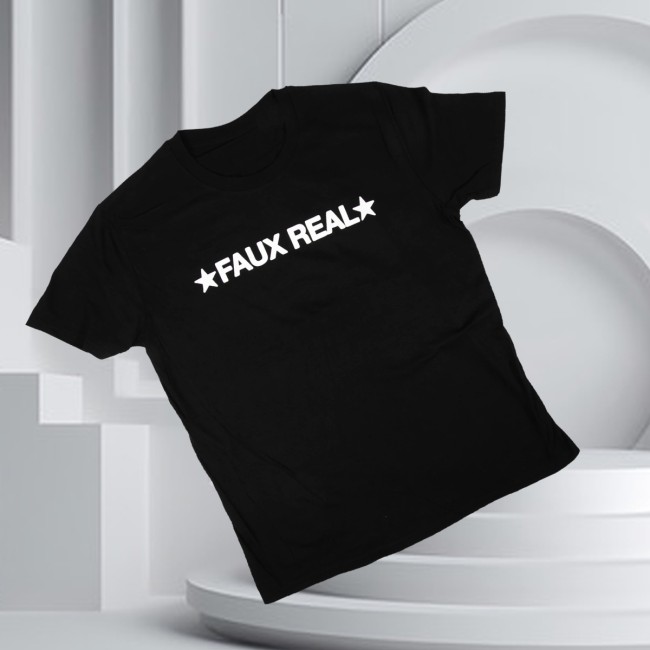 Faux Real Merch Store Logo Tee Black 5 Faux Real Merch Store Logo Tee Black