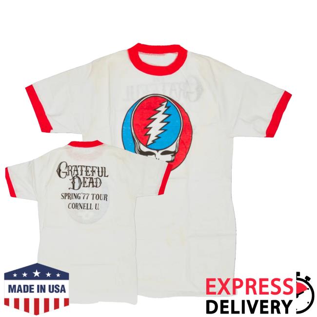 Grateful Dead Merch Store Cornell Spring Tour 77 Ringer Tee 3 Grateful Dead Merch Store Cornell Spring Tour 77 Ringer Tee