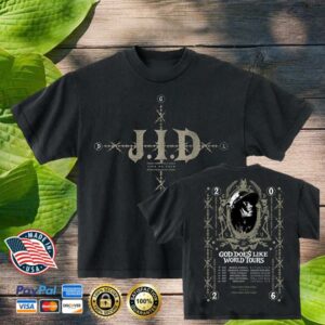 Jid Merch Store Faded Black J.I.D. Au Nz Tour Tee