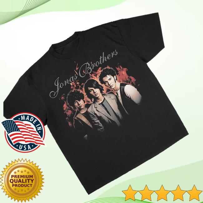 Jonas Brothers Merch Store Flames Portrait Tees 3 Jonas Brothers Merch Store Vintage Flames Portrait Tee