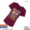 Little Feat Merch Store Ladies Long Distance Love Maroon V-Neck Tee