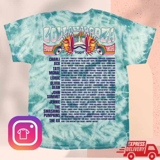 Lollapalooza Merch Store Poster Tie Dye Lineup Tee 4 Lollapalooza Merch Store Poster Tie Dye Lineup Tee