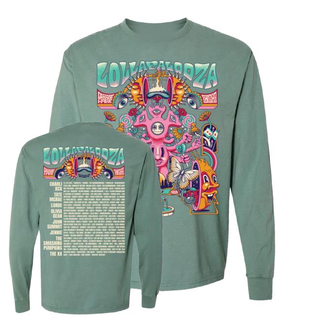 Lollapalooza Merch Store Shop Poster Lineup Long Sleeve Tee 3 Lollapalooza Merch Store Shop Poster Lineup Long Sleeve Tee