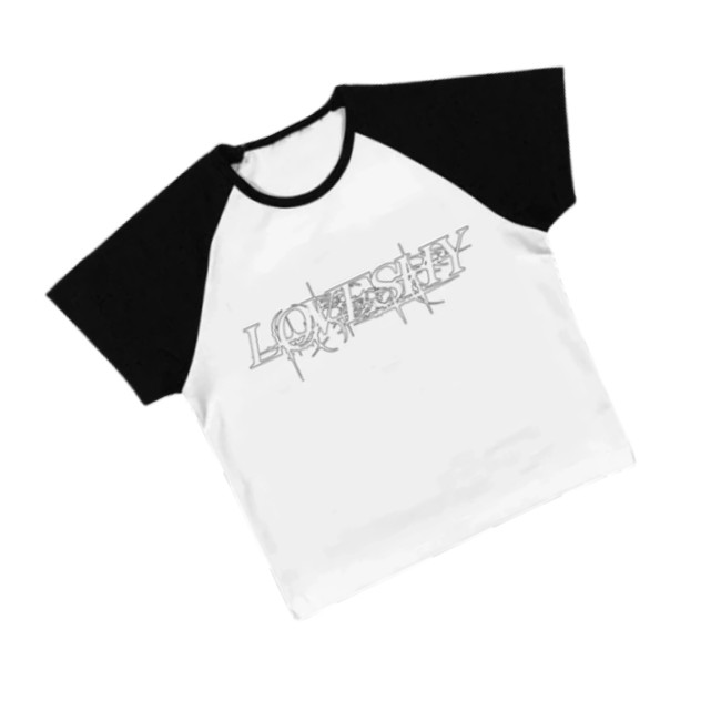 Loveshy Merch Store Loveshy Baby Tee (White-Black) 3 Loveshy Merch Store Loveshy Baby Tee (White-Black)