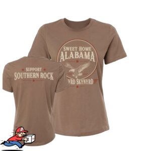 Lynyrd Skynyrd Merch Store Bama Bird Vintage Brown Tee