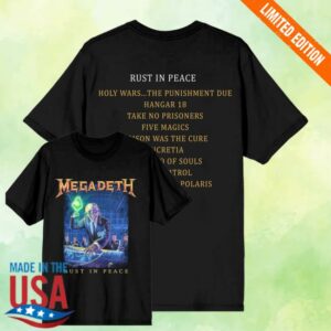 Megadeth Merch Store Rust In Peace Tracklist Tee