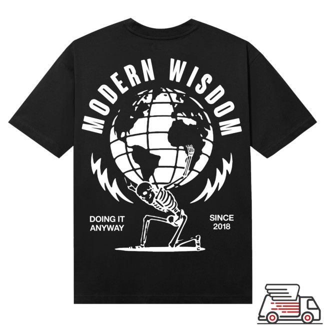 Mostly Wise Store Merch Skeleton Globe Black Tee 4 Mostly Wise Store Merch Skeleton Globe Black Tee