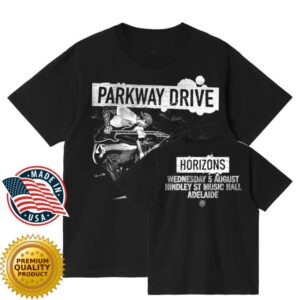 Parkway Drive Rock Merch Store Adelaide Horizons, Aug 5 T-Shirt