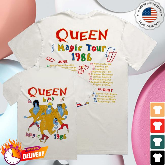 Queen Merch Store A Kind Of Magic Vintage White Tour T-Shirt