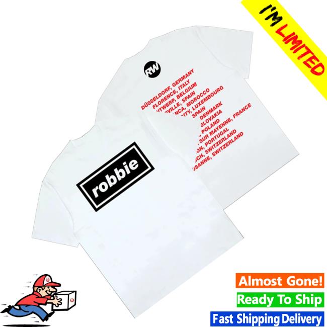 Robbie Williams Merch Store Britpop White 2026 Tour T-Shirt 3 Robbie Williams Merch Store Britpop White 2026 Tour T-Shirt
