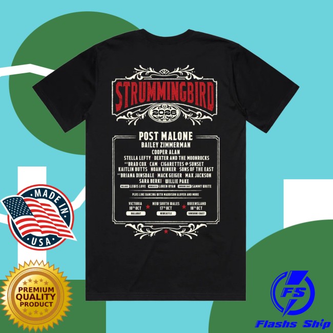 Strummingbird 2026 Merch Store 2026 Lineup Tee 3 Strummingbird 2026 Merch Store 2026 Lineup Tee
