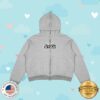 Televisi Star Catalog Store Merch Boxy Zip Up Logo Hoodie Grey