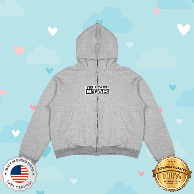 Televisi Star Catalog Store Merch Boxy Zip Up Logo Hoodie Grey 2 Televisi Star Catalog Store Merch Boxy Zip Up Logo Hoodie Grey