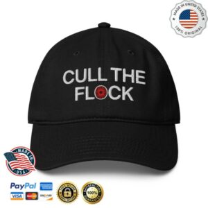 Tucker Carlson Merch Store Cull The Flock Baseball Hat Black