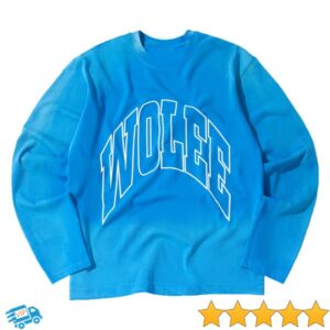 Wolee Store Merch College Logo Blue Long Sleeve Shirt