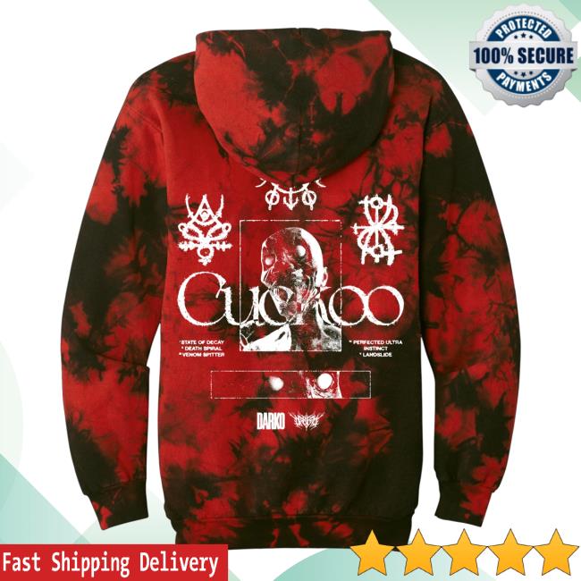 Darko Band Merch Store Red Tie Dye Hooded Sweatshirt 4 Darko Band Merch Store Red Tie Dye Hooded Sweatshirt