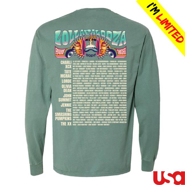 Lollapalooza Merch Store Shop Poster Lineup Long Sleeve Tee 4 Lollapalooza Merch Store Shop Poster Lineup Long Sleeve Tee