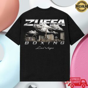 Zuffa Boxing Merch Store Black Garcia Vs. Benn Zuffa Boxing 11 Las Vegas Chrome Skyline T-Shirt
