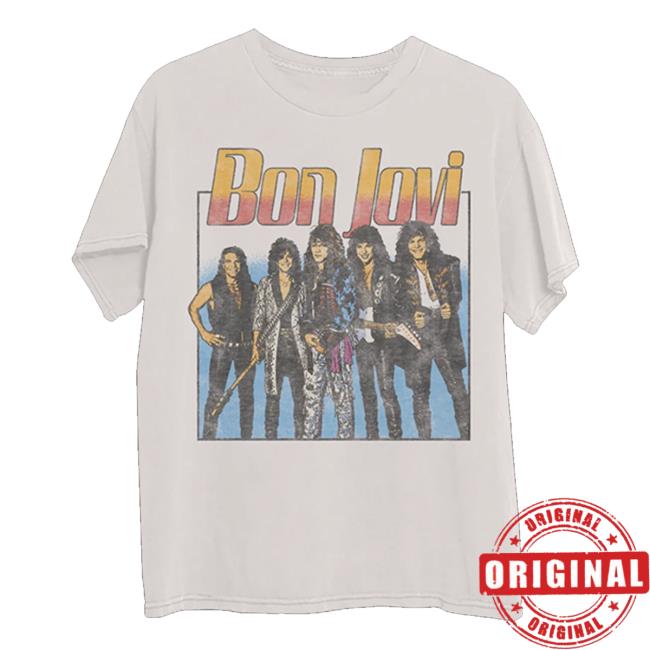 Bon Jovi Merch Store Slippery When Wet Tour Retro Bone T-Shirt 5 Bon Jovi Merch Store Slippery When Wet Tour Retro Bone T-Shirt