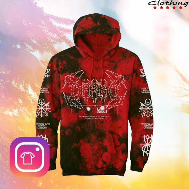 Darko Band Merch Store Red Tie Dye Hooded Sweatshirt 5 Darko Band Merch Store Red Tie Dye Hooded Sweatshirt