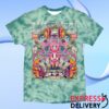 Lollapalooza Merch Store Poster Tie Dye Lineup Tee